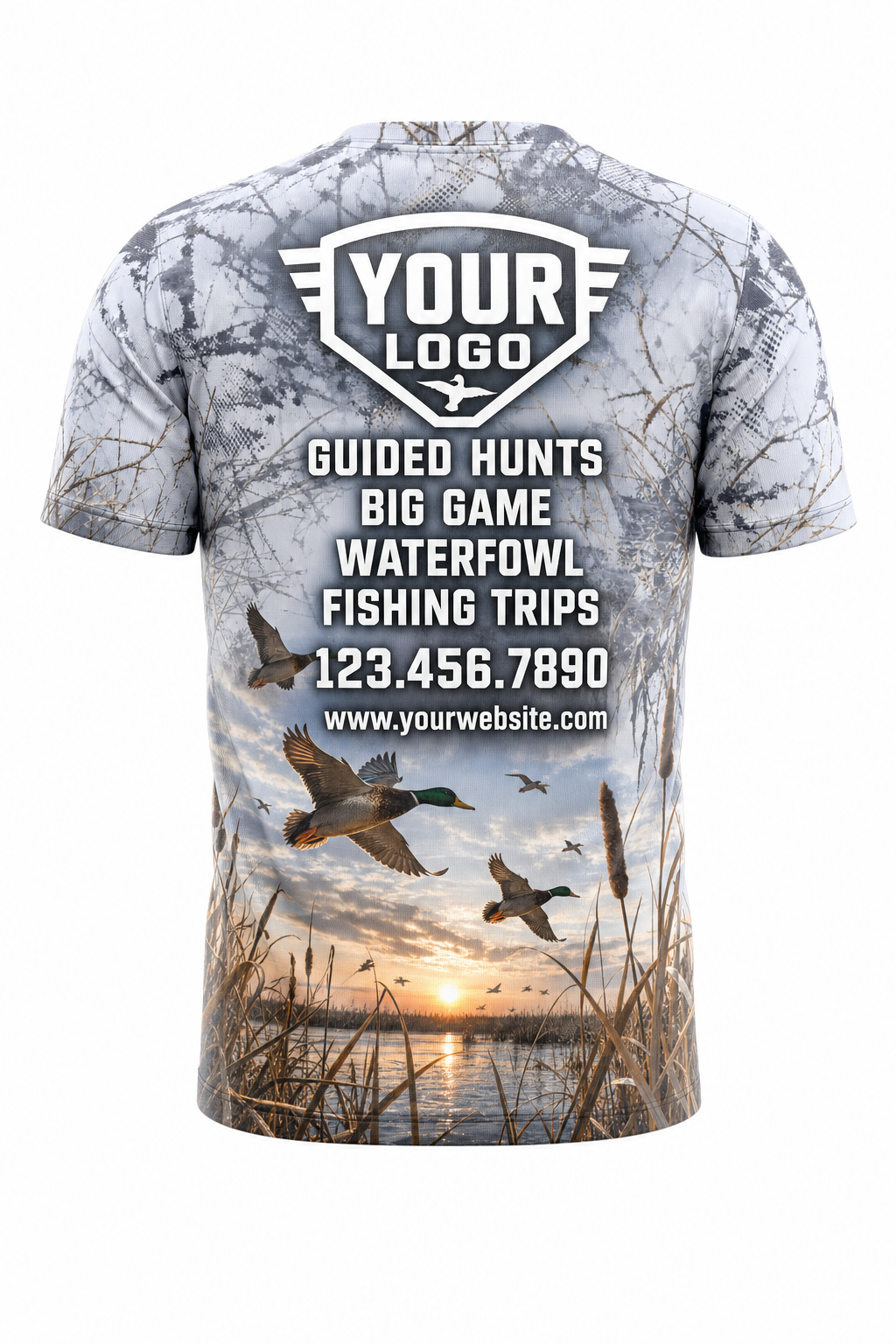 Snow Waterfowl — Hunting-Guide Crew Uniform (Custom AOP)