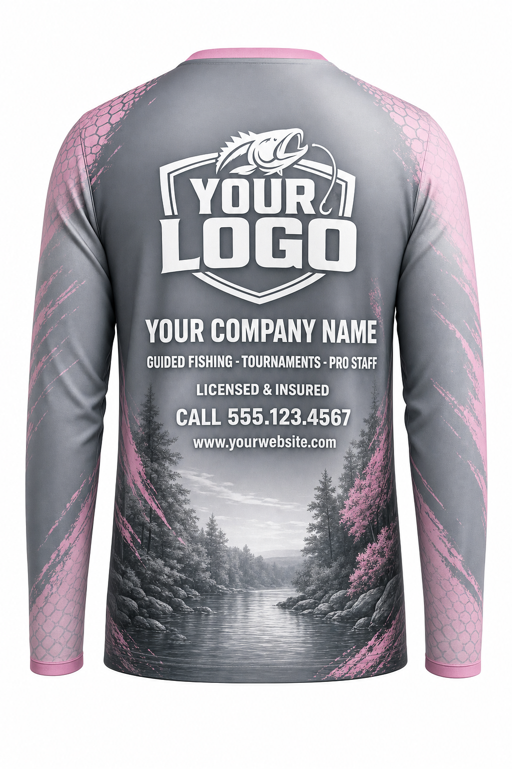 Steelhead Fishing Charter Crew Uniform - custom company logo all-over-print uniform