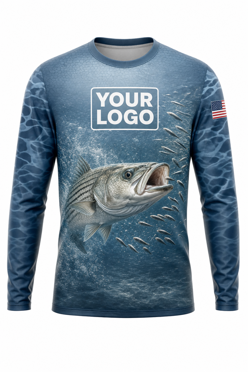 Striped Bass Fishing Charter Crew Uniform - custom company logo all-over-print uniform