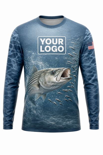 Striped Bass Fishing Charter Crew Uniform - custom company logo all-over-print uniform