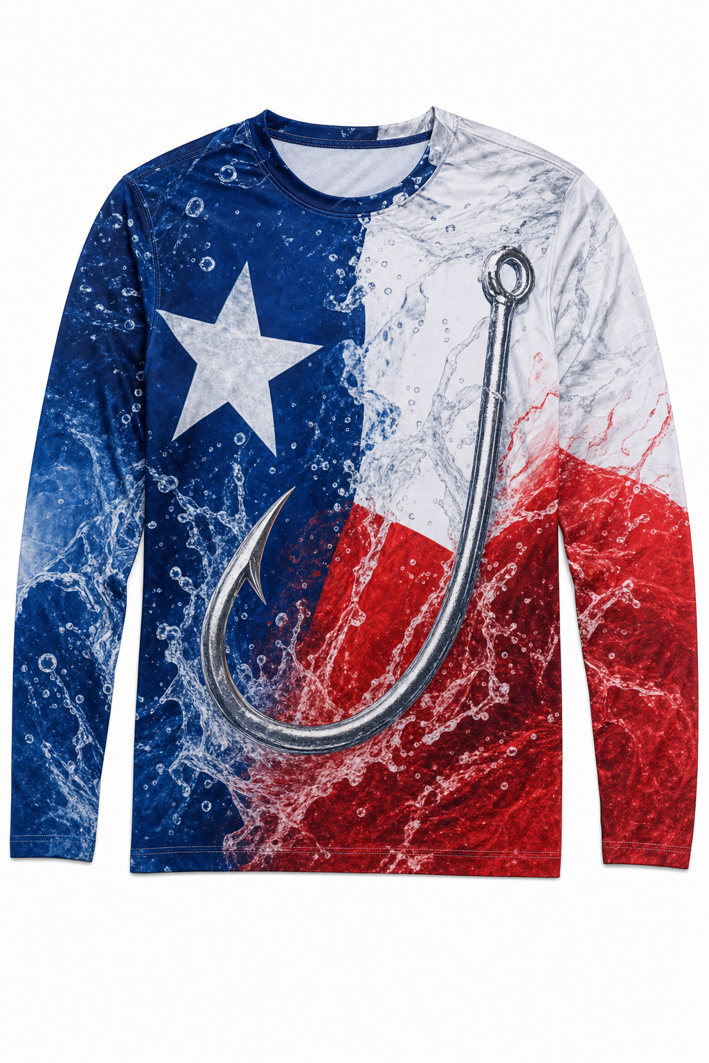 Texas Flag Fish Hook Fishing Shirt
