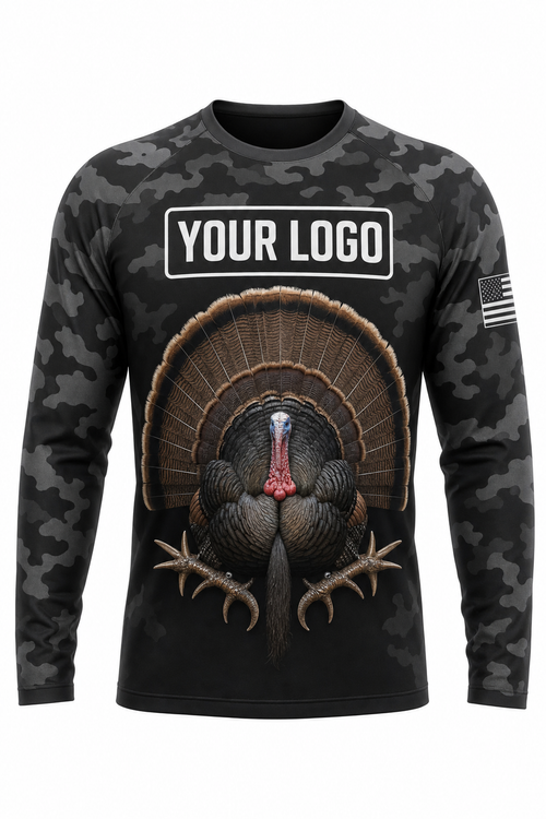 Turkey Euro Skull Hunting Guide Crew Uniform - custom company logo all-over-print uniform