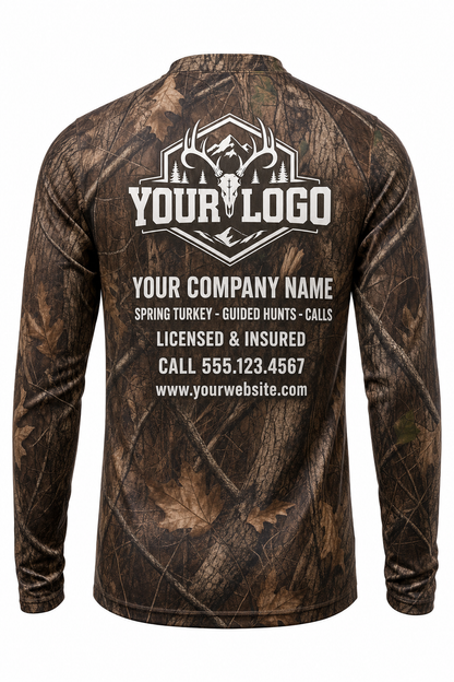Turkey Fan Crest Hunting Guide Crew Uniform - custom company logo all-over-print uniform
