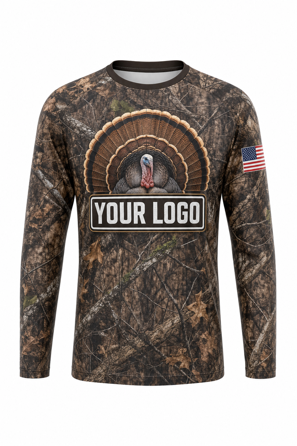 Turkey Fan Crest Hunting Guide Crew Uniform - custom company logo all-over-print uniform