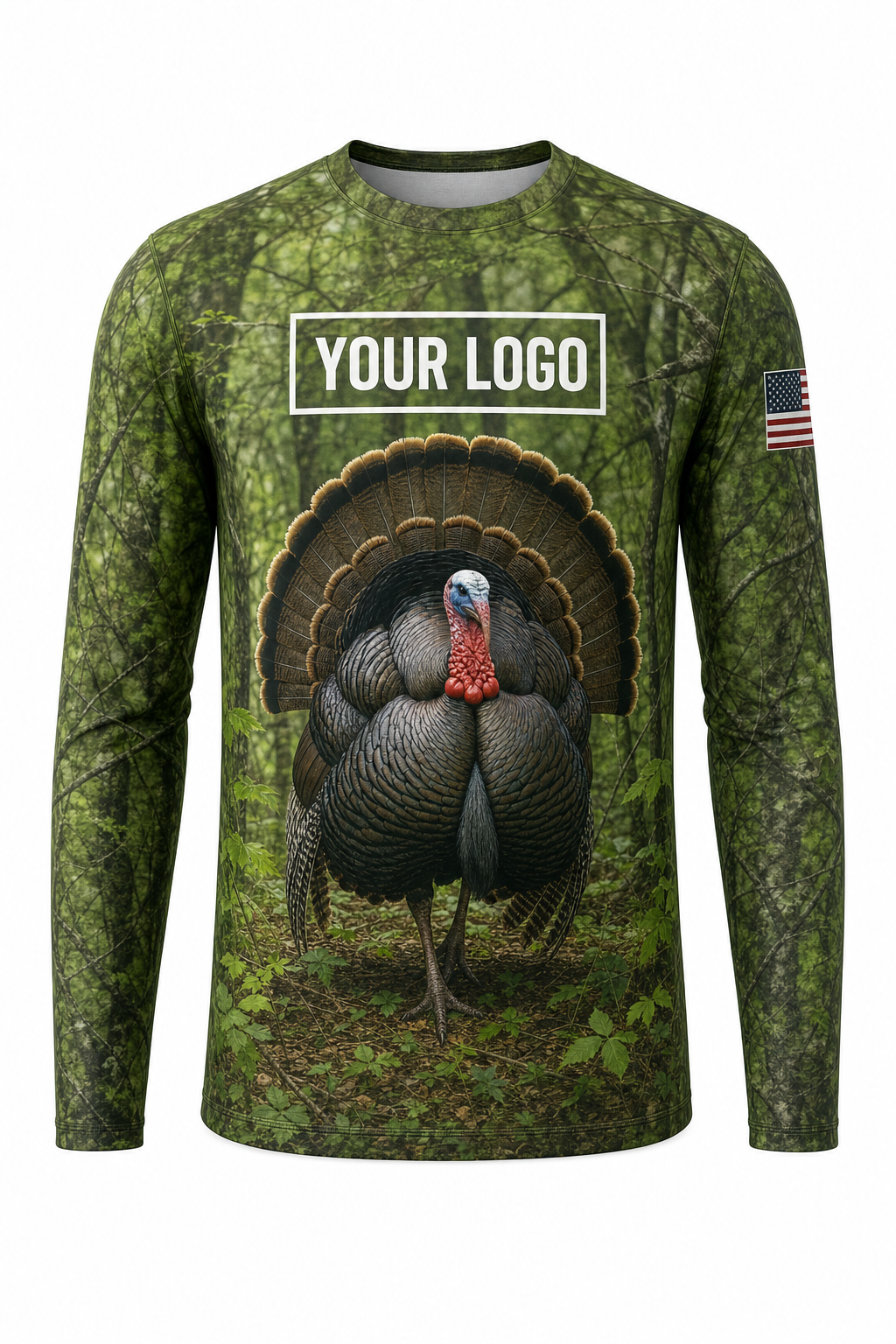 Turkey Strut Spring Hunting Guide Crew Uniform - custom company logo all-over-print uniform
