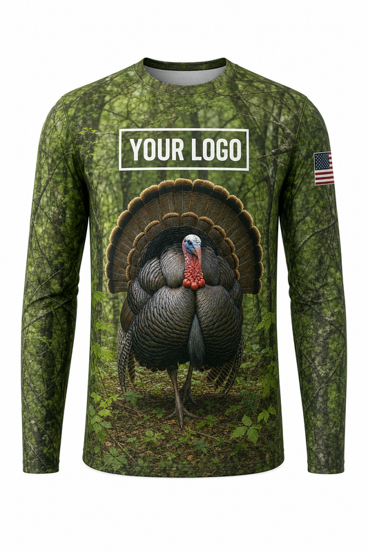 Turkey Strut Spring Hunting Guide Crew Uniform - custom company logo all-over-print uniform