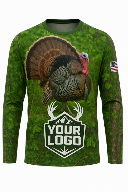 Strutting Tom Turkey All-Over-Print Hunting Shirt