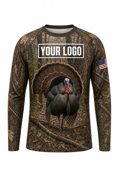 Turkey Woodland Hunting Guide Crew Uniform - custom company logo all-over-print uniform