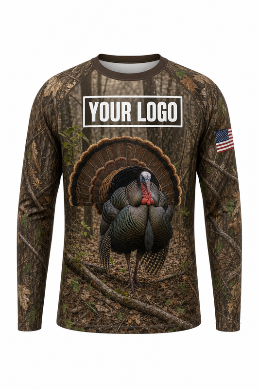 Turkey Woodland Hunting Guide Crew Uniform - custom company logo all-over-print uniform