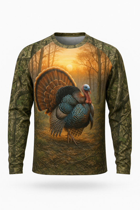 Strutting Tom Turkey Woods All-Over-Print Shirt