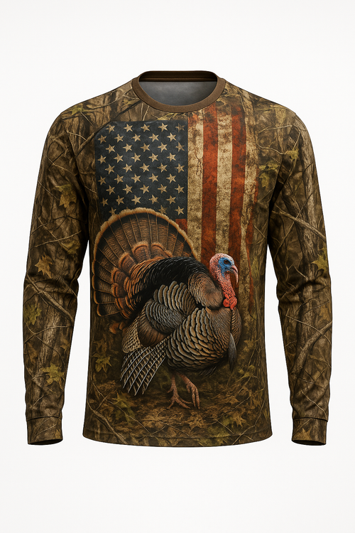 Turkey American Flag Camo All-Over-Print Shirt