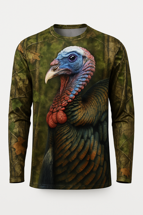 Wild Turkey Portrait All-Over-Print Hunting Shirt