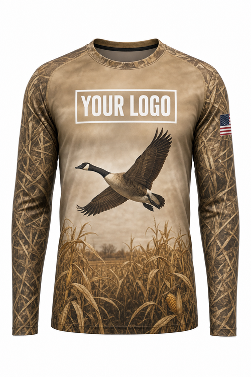 Waterfowl Canada Goose Hunting Guide Crew Uniform - custom company logo all-over-print uniform