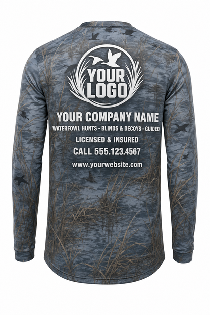 Waterfowl Canvasback Hunting Guide Crew Uniform - custom company logo all-over-print uniform
