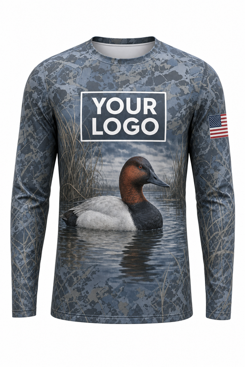 Waterfowl Canvasback Hunting Guide Crew Uniform - custom company logo all-over-print uniform