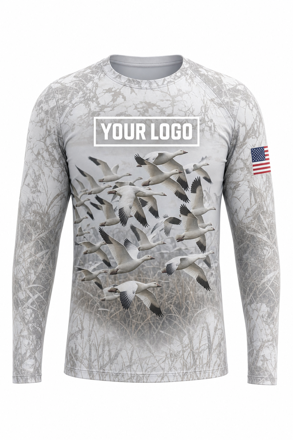 Waterfowl Snow Goose Hunting Guide Crew Uniform - custom company logo all-over-print uniform