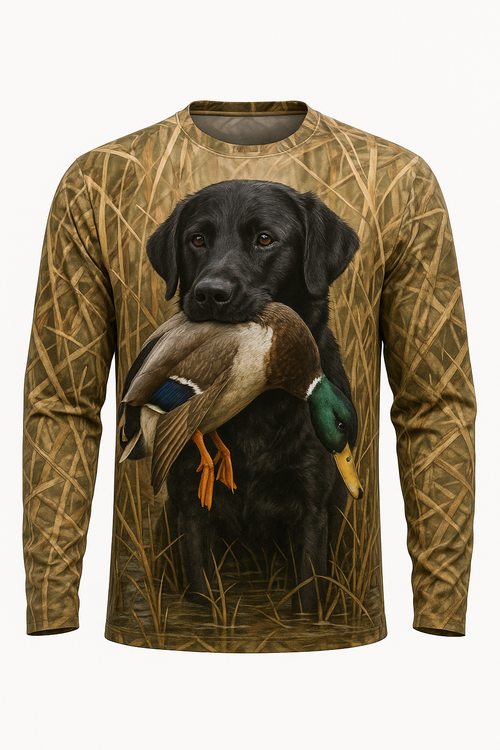 Black Lab and Mallard Retriever All-Over-Print Shirt