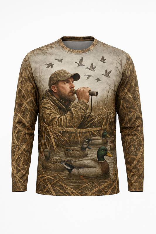 Decoy Spread Blind Hunt all over print long sleeve hunting shirt