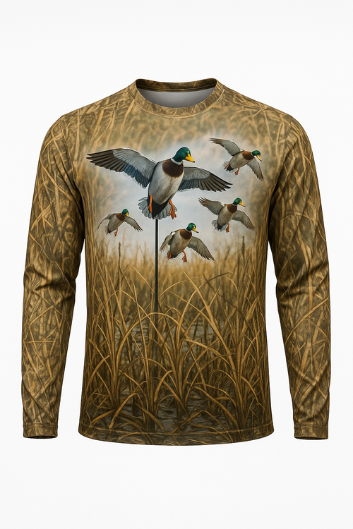 Mojo Decoy and Mallards all over print long sleeve hunting shirt