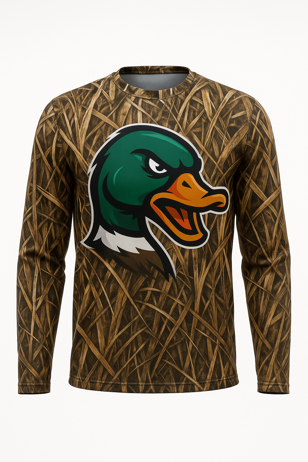 Tough Mallard Mascot all over print long sleeve hunting shirt