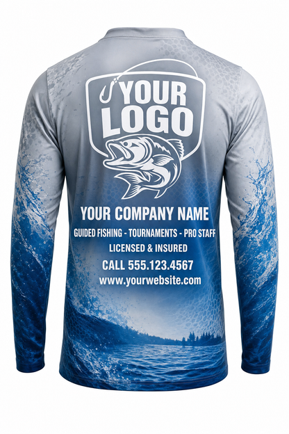 White Bass Fishing Charter Crew Uniform - custom company logo all-over-print uniform
