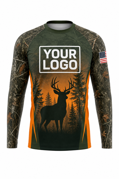 Whitetail Deer Hunting Guide Crew Uniform - custom company logo all-over-print uniform