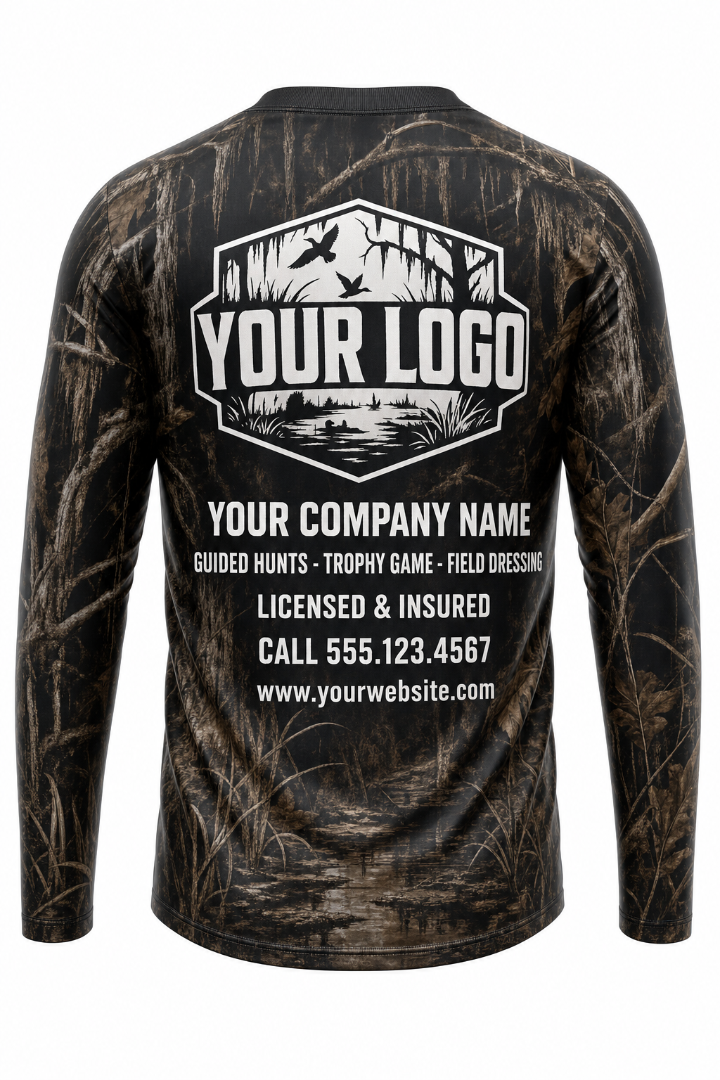 Wild Boar Hunting Guide Crew Uniform - custom company logo all-over-print uniform