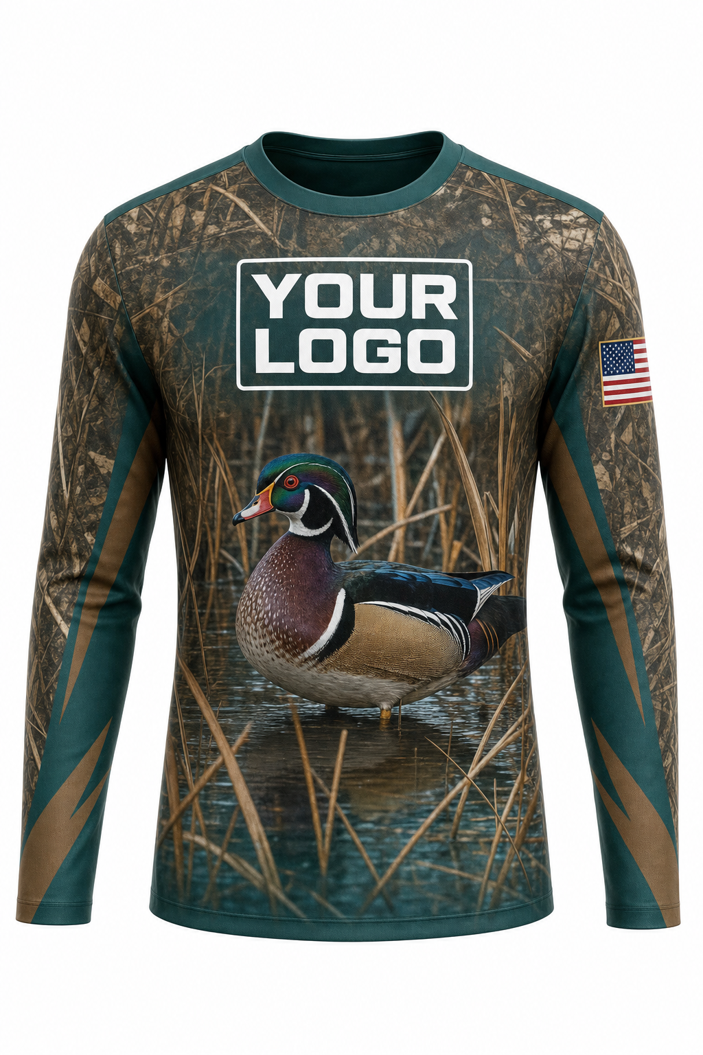Wood Duck Hunting Guide Crew Uniform - custom company logo all-over-print uniform