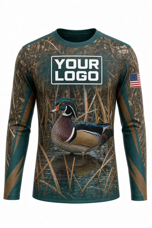 Wood Duck Hunting Guide Crew Uniform - custom company logo all-over-print uniform