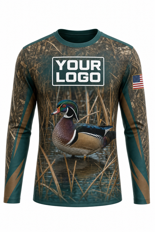 Wood Duck Hunting Guide Crew Uniform - custom company logo all-over-print uniform