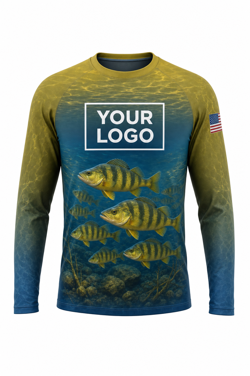 Yellow Perch Fishing Charter Crew Uniform - custom company logo all-over-print uniform